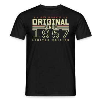 Original 1957 Geburtstagsgeschenk 1957 Retro 1957 - Männer T-Shirt - Schwarz - Vorne - AI Model Male 178 light (178cm)