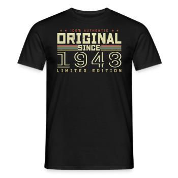 Original 1948 Geburtstagsgeschenk 1948 Retro 1948 - Männer T-Shirt - Schwarz - Vorne - AI Model Male 178 light (178cm)