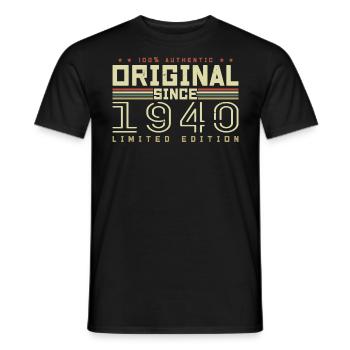 Original 1940er Jahre Geburtstagsgeschenk 1940er Jahre Retro 1940er Jahre - Männer T-Shirt - Schwarz - Vorne - AI Model Male 178 light (178cm)