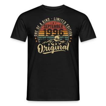 Geburtstag September 1996 - geboren im September 1996 - Männer T-Shirt - Schwarz - Vorne - AI Model Male 178 light (178cm)