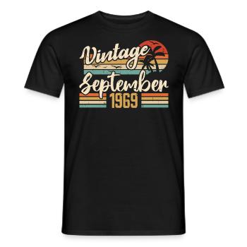September 1969 Birthday Gift September 1969 - Men's T-Shirt - black - Front - AI Model Male 178 light (178cm)