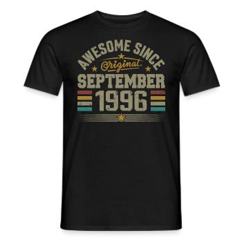 Geschenk September 1996 Erbaut im September 1996 - Männer T-Shirt - Schwarz - Vorne - AI Model Male 178 light (178cm)