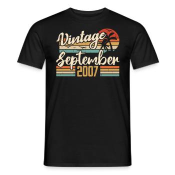 September 2007 Birthday Gift September 2007 - Men's T-Shirt - black - Front - AI Model Male 178 light (178cm)
