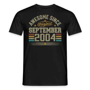 September 2004 Geschenk gebaut September 2004 - Männer T-Shirt - Schwarz - Vorne - AI Model Male 178 light (178cm)