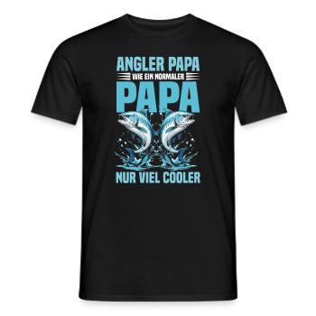 Angler Papa Spruch Sprüche Angeln - Männer T-Shirt - Schwarz - Vorne - AI Model Male 178 light (178cm)
