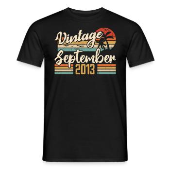 September 2013 Birthday Gift September 2013 - Men's T-Shirt - black - Front - AI Model Male 178 light (178cm)