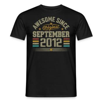 September 2012 Geschenk Gebaut im September 2012 - Männer T-Shirt - Schwarz - Vorne - AI Model Male 178 light (178cm)