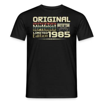 1985 - Die Legenden werden im September 1985 geboren - Männer T-Shirt - Schwarz - Vorne - AI Model Male 178 light (178cm)