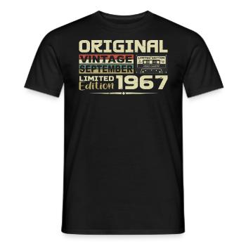 1967 - Die Legenden werden im September 1967 geboren - Männer T-Shirt - Schwarz - Vorne - AI Model Male 178 light (178cm)