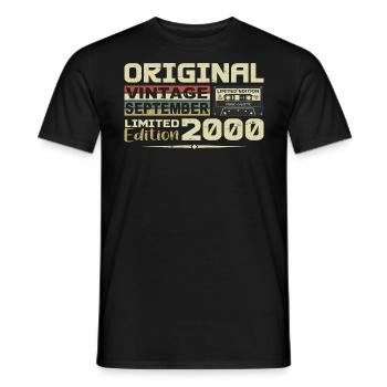 2000 - Die Legenden werden im September 2000 geboren - Männer T-Shirt - Schwarz - Vorne - AI Model Male 178 light (178cm)