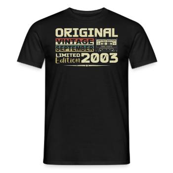 2003 - Les légendes Sont Nées en Septembre 2003 - T-shirt homme - noir - Devant - AI Model Male 178 light (178cm)