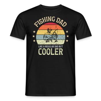 Fishing Dad Retro Cool Dad Angler - Men's T-Shirt - black - Front - AI Model Male 178 light (178cm)
