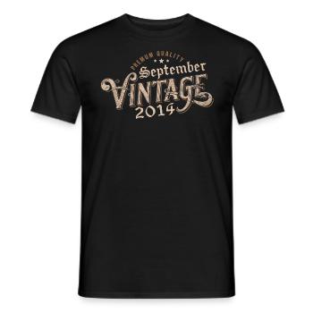 Birthday September 2014 Gift September 2014 - Men's T-Shirt - black - Front - AI Model Male 178 light (178cm)