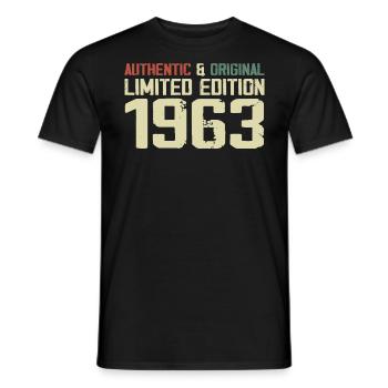 1963 Geburtstagsgeschenk 1963 Jahrgang 1963 Retro - Männer T-Shirt - Schwarz - Vorne - AI Model Male 178 light (178cm)
