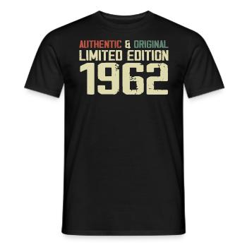 1962 Geburtstagsgeschenk 1962 Jahrgang 1962 Retro - Männer T-Shirt - Schwarz - Vorne - AI Model Male 178 light (178cm)
