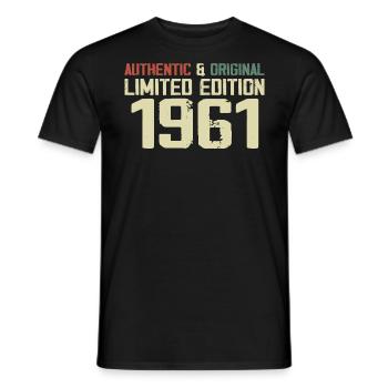1961 Birthday Gift 1961 Vintage 1961 Retro - Men's T-Shirt - black - Front - AI Model Male 178 light (178cm)