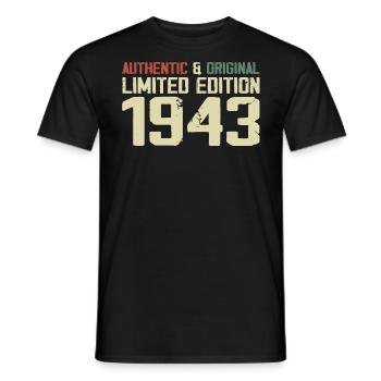 1943 Geburtstagsgeschenk 1943 Jahrgang 1943 Retro - Männer T-Shirt - Schwarz - Vorne - AI Model Male 178 light (178cm)