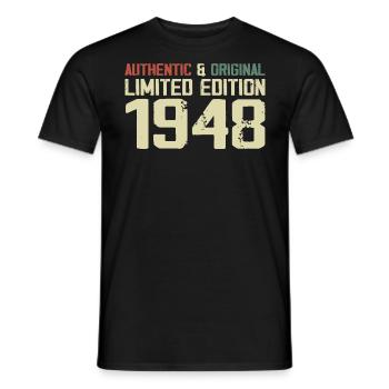 1948 Birthday Gift 1948 Vintage 1948 Retro - Men's T-Shirt - black - Front - AI Model Male 178 light (178cm)