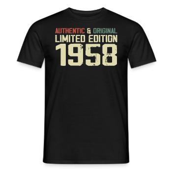 1958 Geburtstagsgeschenk 1958 Jahrgang 1958 Retro - Männer T-Shirt - Schwarz - Vorne - AI Model Male 178 light (178cm)