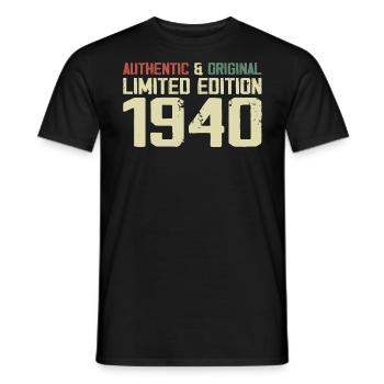 1940 Geburtstagsgeschenk 1940 Jahrgang 1940er Retro - Männer T-Shirt - Schwarz - Vorne - AI Model Male 178 light (178cm)