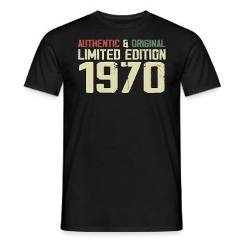 1970 Birthday Gift 1970 Vintage 1970's Retro - Men's T-Shirt - black - Front - AI Model Male 178 light (178cm)
