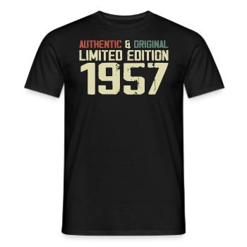 1957 Geburtstagsgeschenk 1957 Jahrgang 1957 Retro - Männer T-Shirt - Schwarz - Vorne - AI Model Male 178 light (178cm)