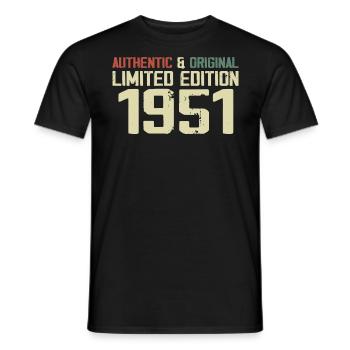 1951 Geburtstagsgeschenk 1951 Jahrgang 1951 Retro - Männer T-Shirt - Schwarz - Vorne - AI Model Male 178 light (178cm)