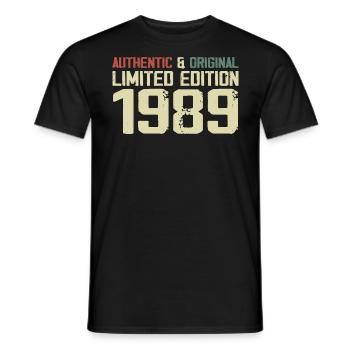 1989 Geburtstagsgeschenk 1989 Jahrgang 1989 Retro - Männer T-Shirt - Schwarz - Vorne - AI Model Male 178 light (178cm)