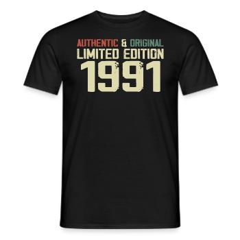 1991 Birthday Gift 1991 Vintage 1991 Retro - Men's T-Shirt - black - Front - AI Model Male 178 light (178cm)