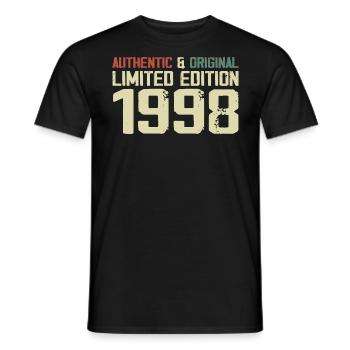 1998 Geburtstagsgeschenk 1998 Jahrgang 1998 Retro - Männer T-Shirt - Schwarz - Vorne - AI Model Male 178 light (178cm)