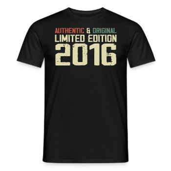 2016 Geburtstagsgeschenk 2016 Jahrgang 2016 Retro - Männer T-Shirt - Schwarz - Vorne - AI Model Male 178 light (178cm)
