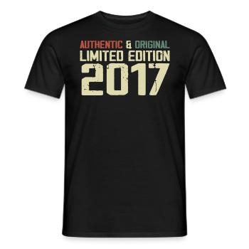 2017 Geburtstagsgeschenk 2017 Jahrgang 2017 Retro - Männer T-Shirt - Schwarz - Vorne - AI Model Male 178 light (178cm)