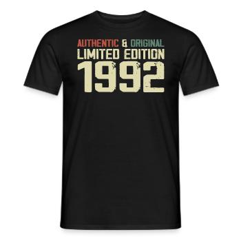 1992 Birthday Gift 1992 Vintage 1992 Retro - Men's T-Shirt - black - Front - AI Model Male 178 light (178cm)