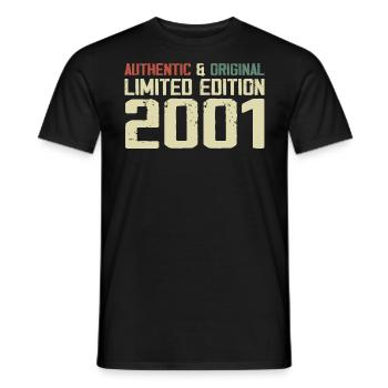 2001 Geburtstagsgeschenk 2001 Jahrgang 2001 Retro - Männer T-Shirt - Schwarz - Vorne - AI Model Male 178 light (178cm)