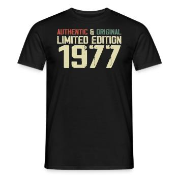 1977 Cadeau Anniversaire 1977 Vintage 1977 Rétro - T-shirt homme - noir - Devant - AI Model Male 178 light (178cm)
