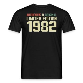 1982 Birthday Gift 1982 Vintage 1982 Retro - Men's T-Shirt - black - Front - AI Model Male 178 light (178cm)
