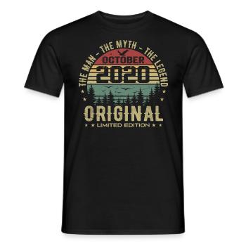 Homme Cadeau D'anniversaire 2020 Octobre 2020 - T-shirt homme - noir - Devant - AI Model Male 178 light (178cm)