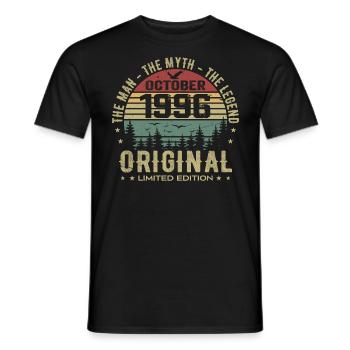 Homme Cadeau D'anniversaire 1996 Octobre 1996 - T-shirt homme - noir - Devant - AI Model Male 178 light (178cm)