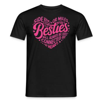 Besties werden immer durch das Herz verbunden sein | BFF - Männer T-Shirt - Schwarz - Vorne - AI Model Male 178 light (178cm)