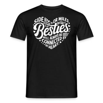 Besties werden immer durch das Herz verbunden sein | BFF - Männer T-Shirt - Schwarz - Vorne - AI Model Male 178 light (178cm)