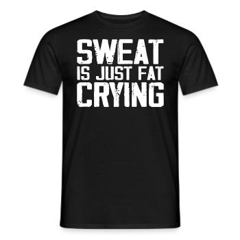 Sweat Is Just Fat Crying | Funny Fitness & Gym - T-shirt homme - noir - Devant - AI Model Male 178 light (178cm)