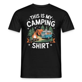 Camping Shirt Hiking Camping Gift Idea - Men's T-Shirt - black - Front - AI Model Male 178 light (178cm)