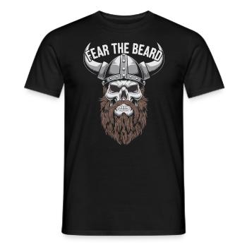Fear the beard Wikinger Geschenkidee - Männer T-Shirt - Schwarz - Vorne - AI Model Male 178 light (178cm)