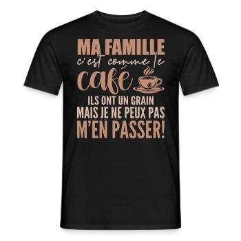 Ma famille C'est Comme le Café - T-shirt homme - noir - Devant - AI Model Male 178 light (178cm)