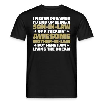 Son In Law Of A Freakin' Awesome Mother In Law - Men's T-Shirt - black - Front - AI Model Male 178 light (178cm)