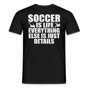 Fußball ist Leben, alles andere sind nur Details - Männer T-Shirt - Schwarz - Vorne - AI Model Male 178 light (178cm)
