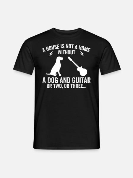 Gitarrist und Hundeliebhaber - Männer T-Shirt - Schwarz