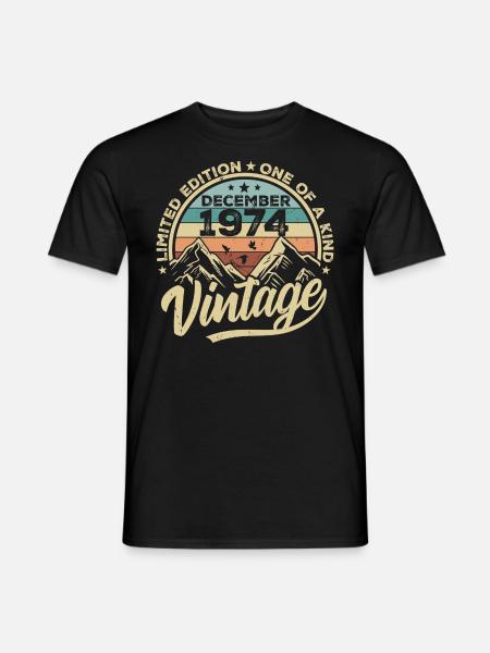 Original December 1974 - 51st Birthday Gift - Men's T-Shirt - black