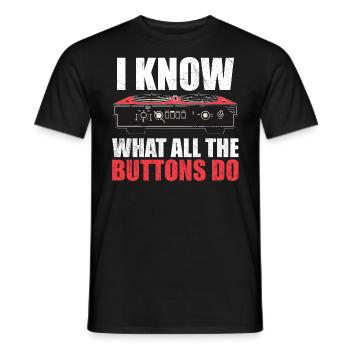 Ich weiß, was alle Tasten tun - Männer T-Shirt - Schwarz - Vorne - AI Model Male 178 light (178cm)