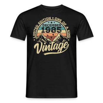 Oprindelig december 1985 - 40-års fødselsdagsgave - Mænd T-shirt - sort - Foran - AI Model Male 178 light (178cm)